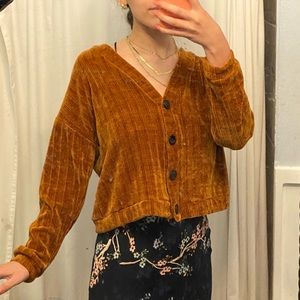 Heart & Hips Orange Cropped Cardigan